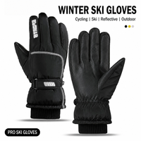 Gants de ski imperméables à écran tactile, réfléchissants, pour la pratique du ski sur piste et la conduite nocturne sur neige