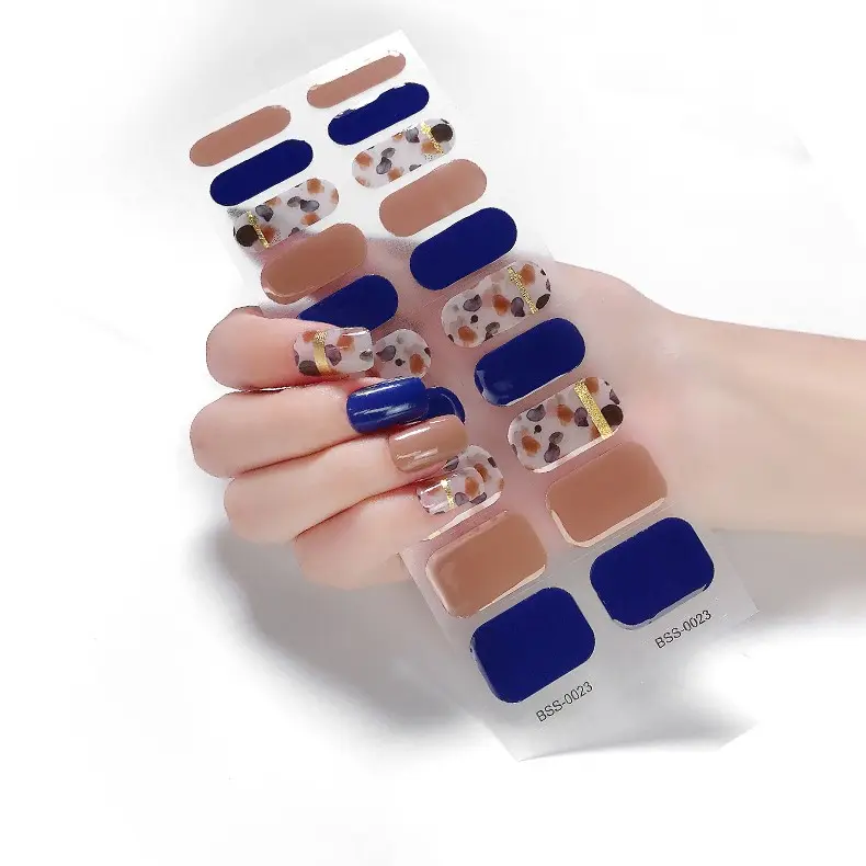 Atacado Nail wraps 2023 lâmpada uv Semi cura Gel Nail Adesivos Não-tóxico Long Lasting Beleza Gel Nail Wraps