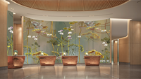 Divisor de Vidrio Artístico Personalizable con Características Ecológicas, Impermeables y Anti-UV para Baño, Hotel, Villa, Decoración Moderna