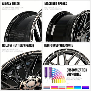 SPEED MEGA forged truck custom 20x10 Gloss black machine face aluminum One piece cast multi <b>spoke</b> rims - Product Image 6