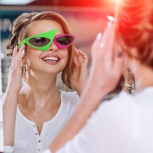Novità <span class=keywords><strong>Party</strong></span> occhiali da sole 80s occhiali asimmetrici rosa e verde Neon occhiali per Hip Hop Dance Halloween <span class=keywords><strong>Party</strong></span> - Product Image 5