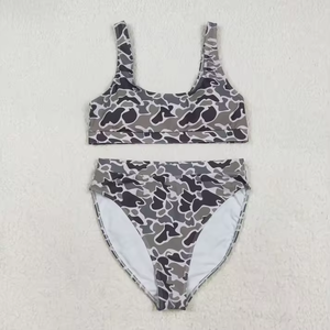 Oferta Especial: Conjunto de Dos Piezas de Ropa de Playa para Mujer Adulta, Chaleco sin Mangas con Estampado de Camuflaje Occidental y Pantalones Cortos - Product Image 3