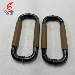 Modern lüks otel banyo katı ahşap kolu banyo duş cam kapi kolu ahşap tasarım giriş - Product Image 6