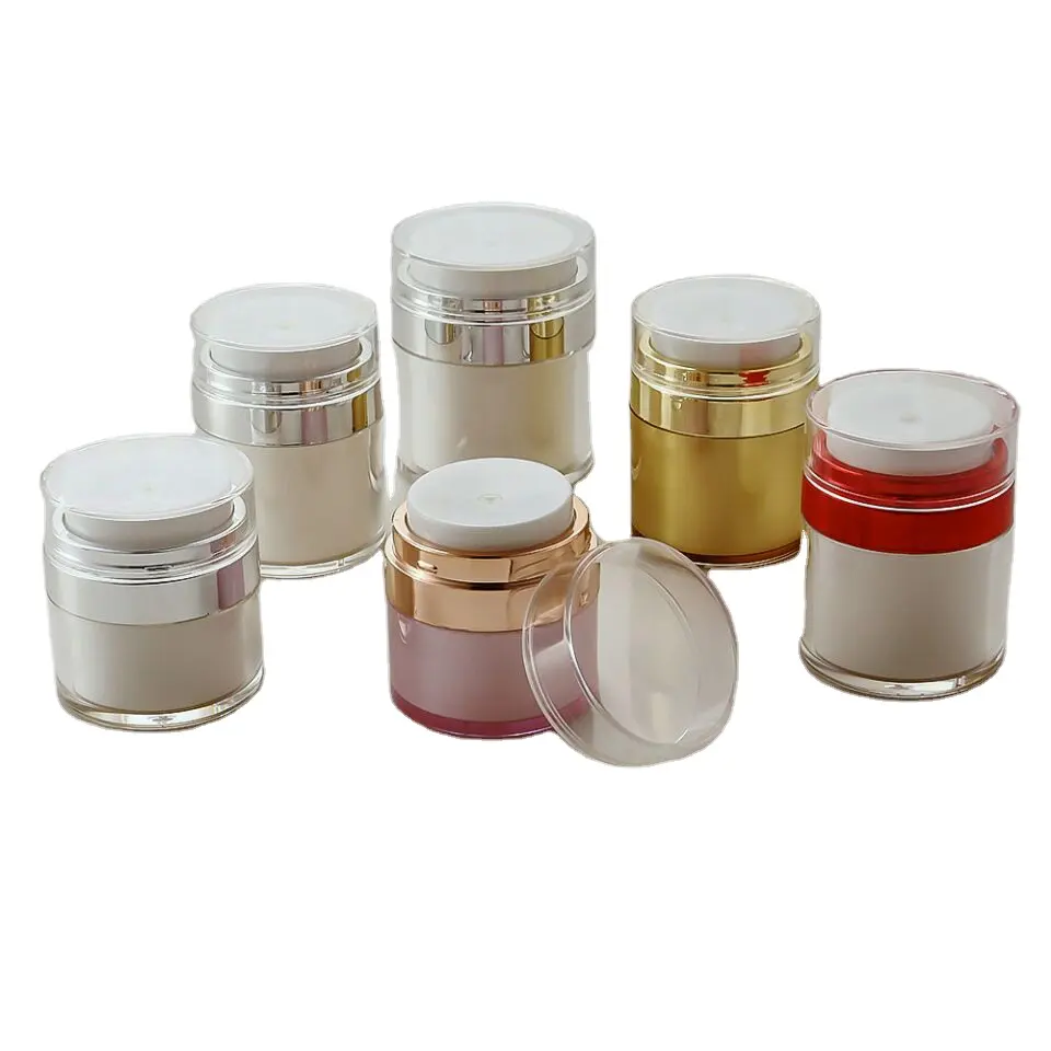Colorful Refillable 15ml 30ml 50ml Acrylic Empty Plastic Airless Cream Pump Jar