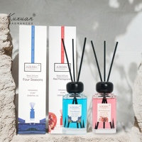 180ml Premium Reed Diffuseur Set Grande Taille avec Bouteille en Verre Minimalisme Couvercle en Bois l'air Est Frais et Désodorisé