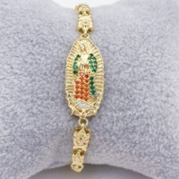 Bracelet JML religieux plaqué or 14 carats Vierge de Guadalupe catholique pour bracelet en gros Charme à la mode en laiton Pulsera Femmes Bracelet en or