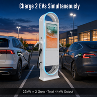 Nouvelle borne de recharge rapide pour véhicules électriques AC 44 kW OCPP 1.6J, station de charge rapide IP54, sur pied, pour usage commercial