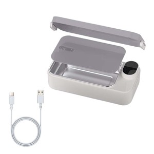 Boîte à <span class=keywords><strong>lunch</strong></span> isotherme <span class=keywords><strong>chauffante</strong></span> sans eau en acier inoxydable 304, alimentée par batterie USB, 1L, avec commande par bouton-poussoir, <span class=keywords><strong>pour</strong></span> utilisation en extérieur - Product Image 5