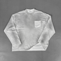 T-shirt à manches longues 325 GSM en coton pur délavé et vieilli, style streetwear pour homme