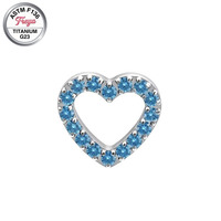 Freya Heart Shape Korean Zircon Conch Titanium Fashion Stud Earrings for Wedding Wholesale Titanium Labret Piercing Jewelry