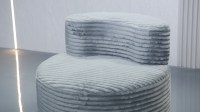 Fauteuil d'appoint en tissu compressé, design sans accoudoirs, dossier coussiné, assise profonde, pour salon, chambre, villa, aucun assemblage requis