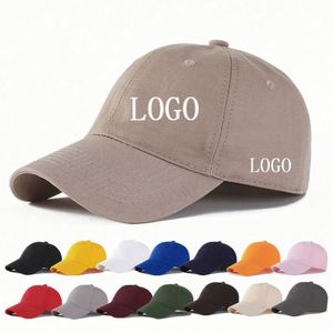 Wholesale in Stock Unisex Full Customized Sporty Common 100% Cotton Embroidery Print Logo Soft Top Baseball Cap Custom - Product Image 1