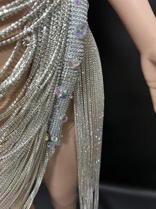 โนแวนซ์ ดรอปชิปปิ้ง ไปบราซิล ชุดเดรสปักเลื่อมเพชร แนวรันเวย์ เซ็กซี่ สำหรับออกงานกลางคืน ปี 2023 ชุดราตรีคนดัง ชุดออกงานหรูหราสำหรับผู้หญิง - Product Image 6