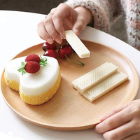 Offre Spéciale – Assiettes Rondes en Bois Massif d'Acacia – Ensembles de Plats Décoratifs Japonais pour Fêtes