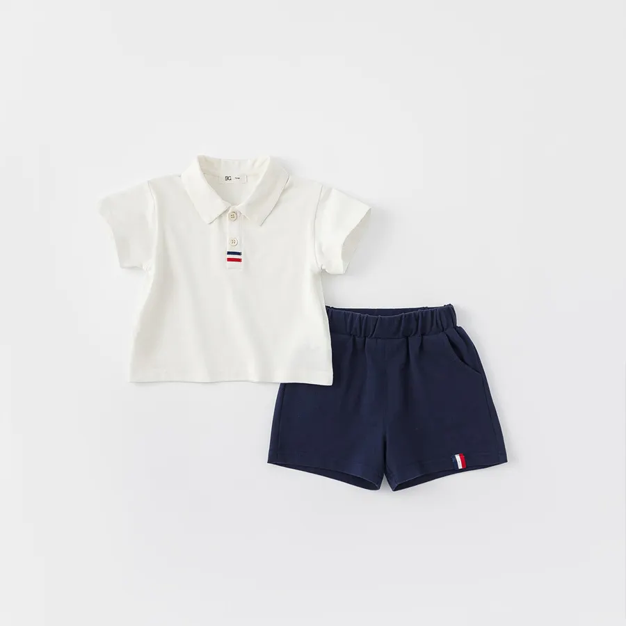 Ensemble d'été à manches courtes et short pour enfants 95% coton 5% Spandex pour garçons Clubhouse 3 4 5 6 7 8 9 ans