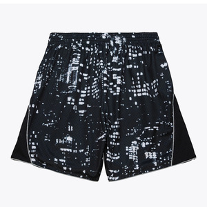 Shorts de basket-ball pour hommes, 26 tailles, noirs, à séchage rapide, avec bande latérale, taille à cordon de serrage, longueur courte, en polyester tricoté, décontractés - Product Image 2