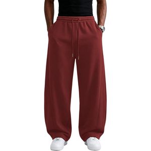 Pantalon de jogging ample pour homme 100 % coton, taille élastique avec cordon de serrage, poches latérales, respirant et infroissable - Product Image 1