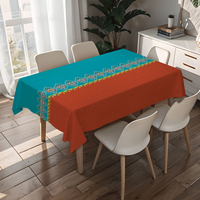 Nappe carrée en PVC bleu foncé de qualité supérieure RNPT, nappe de luxe écologique pour table à manger, table basse
