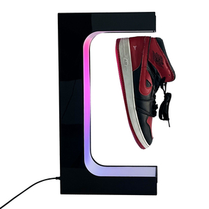 Excellence High quality LED Rotating Magnetic Levitating Floating Shoe Display Spin Sneaker Levitating Sneaker Display