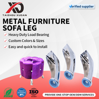 Pata de Mueble Curva de Metal XUDAN con Acabado Brillante, Placa de Montaje Multitalles, Pie Protector para Sofá, Gabinete, Cama, OEM, ODM, Personalizado