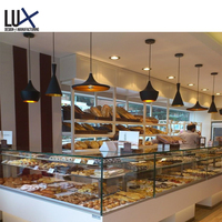 Thủy Tinh Tùy Chỉnh Trong Suốt Bảng Thực Phẩm, Bằng Gỗ Bánh Mì Showcase, Bakery Hiển Thị Đồ Nội Thất
