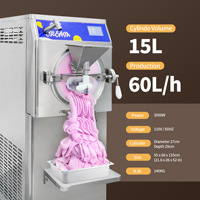 Machine à glaces italiennes, sorbetière artisanale 5 programmes, en acier inoxydable, pour milkshakes et crèmes glacées, modèle USA Stock