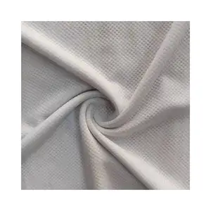 Jersey olahraga rajutan spandeks poliester celup Jacquard warna putih melar cepat kering kain jala untuk pakaian bersepeda