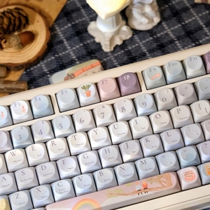 Personnalité <span class=keywords><strong>Film</strong></span> Poésie Lignes Keycaps Cerise/SOA Profil PBT Dye Subbed Keycap pour Mx Switch <span class=keywords><strong>Clavier</strong></span> Mécanique - Product Image 4