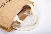 Sac à main en toile de jute personnalisé avec logo imprimé, sac fourre-tout rétro en lin imperméable pour femmes, sac de shopping portable en jute, sac cadeau