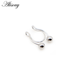 Alisouy 1PC <strong>Nose</strong> Ring <strong>Fake</strong> Septum <strong>Piercing</strong> Stainless Steel Clip Hoop <strong>Nose</strong> Rings <strong>Stud</strong> Sexy for Women Non Pierced Body Jewelry 20G - Product Image 5