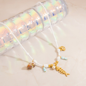 Collier en acier inoxydable avec pendentif en os d'étoile de mer plaqué or 18 carats pour femmes, bijoux de mode, cadeau, origine Yiwu - Product Image 3