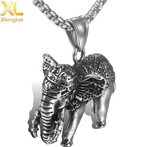 Elephant Pendant Necklace Titanium Steel Vintage Pendant Necklace Customized <b>Men</b> Necklace - Product Image 1