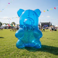 Nouvelle conception d'ours gonflable en PVC transparent pour la décoration d'événements, la remise des diplômes et la Saint-Valentin, utilisation en extérieur, portable et durable
