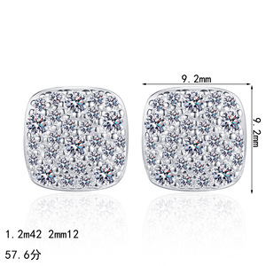 Các xindeyi S925 Sterling Bạc tất cả-moissanite Stud Bông tai cho phụ nữ là thanh lịch, tinh tế và ánh sáng sang trọng, linh hoạt - Product Image 5