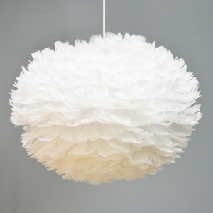 Home Decoration <strong>White</strong> Large Sphere <strong>Feather</strong> <strong>Lampshade</strong> <strong>Feather</strong> Ball Light - Product Image 2