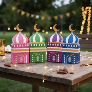 Caja de Embalaje para Galletas con Diseño de <span class=keywords><strong>Castillo</strong></span> Eid Mubarak, para Pasteles de Fiesta, Decoraciones de Ramadán, Caja de Regalo de Papel Serigrafiado para Alimentos y Dulces - Product Image 6