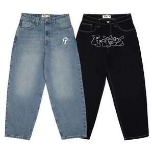 <span class=keywords><strong>Jeans</strong></span> Larghi a <span class=keywords><strong>Vita</strong></span> <span class=keywords><strong>Alta</strong></span> da <span class=keywords><strong>Uomo</strong></span> Stile Hip-Hop Retro Americano con Rivestimento Verticale e Motivo a Lettere E-commerce - Product Image 4