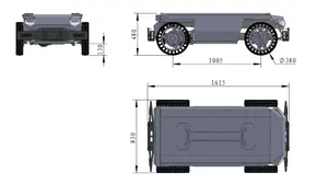 Châssis à roues Ackermann hautement intégré pour l'inspection, l'exploration, la R&D, personnalisable, batterie 48V30Ah - Product Image 3