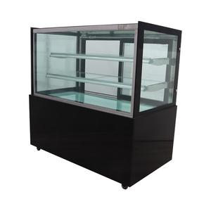 Vitrines réfrigérées pour gâteaux, vitrine incurvée, étagères réglables à air, armoire <span class=keywords><strong>de</strong></span> boulangerie commerciale, éclairage LED, sur pied, 220V, arrière - Product Image 6