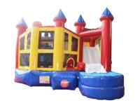 Château Gonflable Modulaire avec Toboggan, Parcours d'Obstacles et Structure de Saut - Combo Amusant pour Enfants