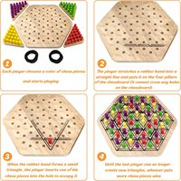 Jeu d'échecs triangulaire en bois - Jeu de société éducatif et amusant, jouet de bureau classique pour les fêtes