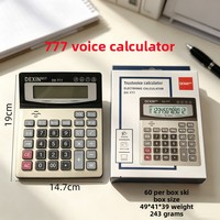 Calculatrice portable mini couleur à double alimentation solaire, design élégant, avec fonction vocale et minuteur, pour le bureau, les étudiants et la finance