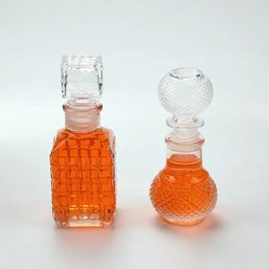 <strong>Small</strong> Size 50ml 100ml Lead-free Glass Alcohols Whiskey Party Barware Outdoor Mini Wine Glass <strong>Bottle</strong> for Liquor - Product Image 6