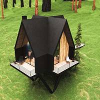 Studio de jardin à cadre en acier de calibre léger Maison préfabriquée Hôtel de villégiature Cabines préfabriquées pour Airbnb