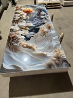 Panneau mural en PVC imprimé en 3D avec motif personnalisé, feuille UV haute brillance avec design floral 3D, imperméable pour mur décoratif