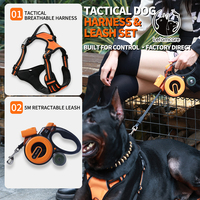 Ensemble Harnais et Laisse pour Chien Anti-Traction Tactique pour Grands Chiens, Laisse Rétractable Robuste avec LED, Personnalisable OEM