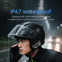 Casque de moto avec interphone pour deux personnes, partage de musique, réduction de bruit CVC DSP, lumière RGB, IPX67, type C