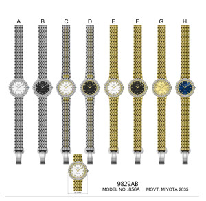 Montre à quartz pour femme Sunflower Crystal, bracelet fin en maille milanaise, montre-bracelet de luxe pour femme, logo personnalisé disponible - Product Image 3