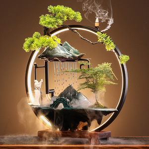 Ornamenti con <span class=keywords><strong>Acqua</strong></span> Fluente Portafortuna, Nuovo Feng Shui Cinese per Casa, Rocce Decorative con <span class=keywords><strong>Acqua</strong></span>, Decorazione da Scrivania per Ufficio, Bruciatore d'Incenso con Cascata - Product Image 4