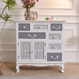 INNOVA Solid <b>Wood</b> Farmhouse Accent Style Eco-Friendly Storage Cabinet 5+ Drawers Home Bar Living Room Furniture for Home Hotel - Product Image 4